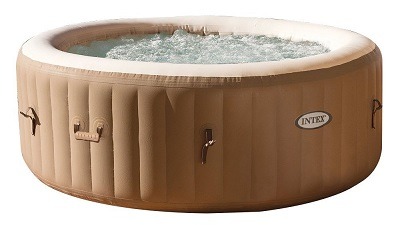 Intex 77-Inches PureSpa portable bubble massage hot tub full view.