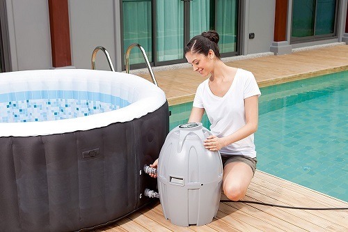 SaluSpa Miami AirJet inflatable hot tub heater.