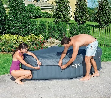 salulspa siena airjet hot tub grey cover